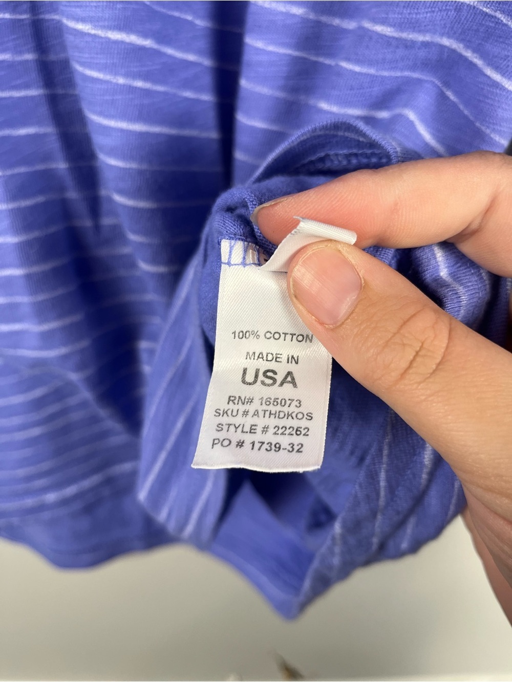 Fresh produce Ocean Stripe Buttonside Henley in Peri purple white size large - Picture 6 of 9